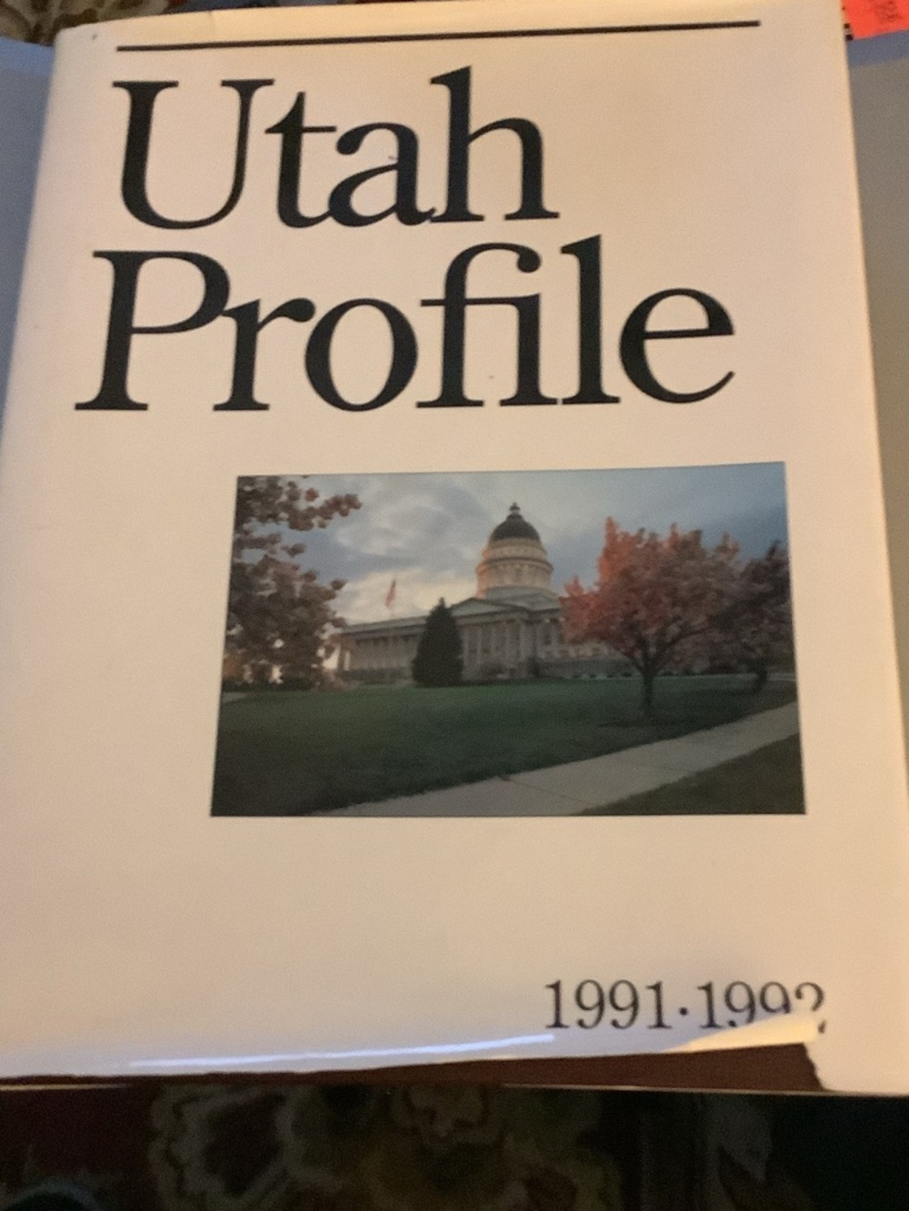 Utah Profile 1991-1992 Hardcover Book - White Cover